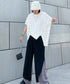 Asymmetric Hem Diagonal Cut T-Shirt